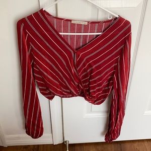 Stripe cropped blouse